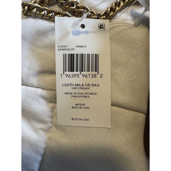 Coach Mila Crossbody Bag Polished Pebble Leather Merlot Gold Chain New with Tags - Picture 9 of 15